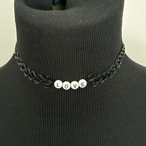 LOVE Bead Black Choker Necklace